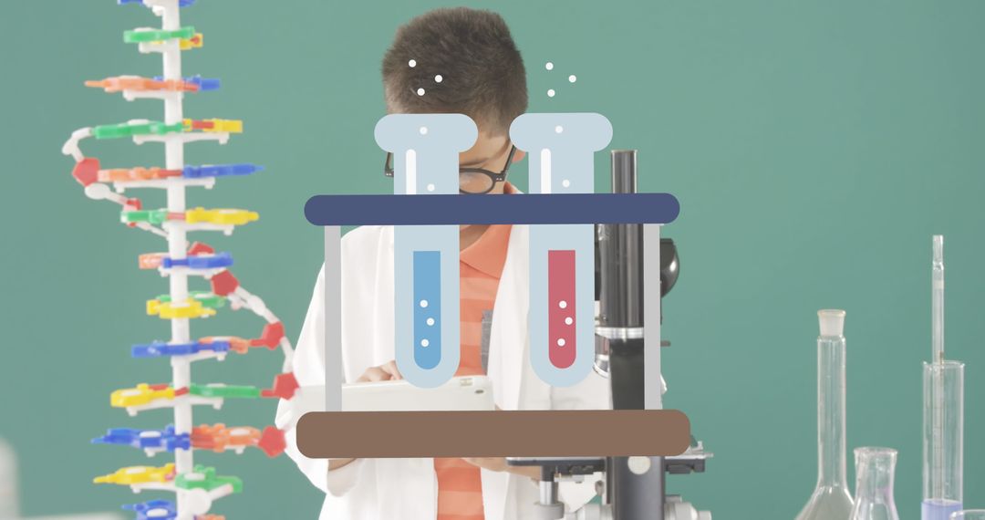 Inquisitive Student Conducting Chemistry Experiment in Science Class