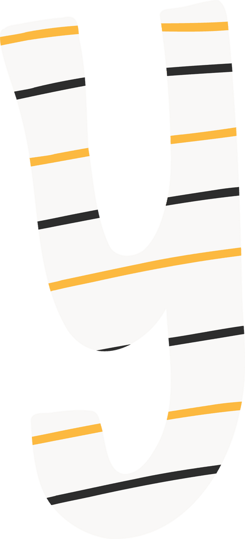 Stylized Transparent Letter Y with Yellow and Black Stripes