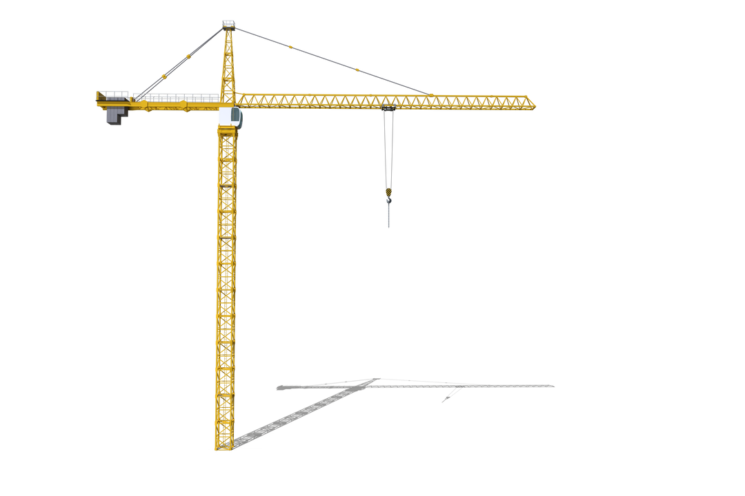 Yellow Tower Construction Crane Transparent Background Studio Isolated - Download Free Stock Images Pikwizard.com