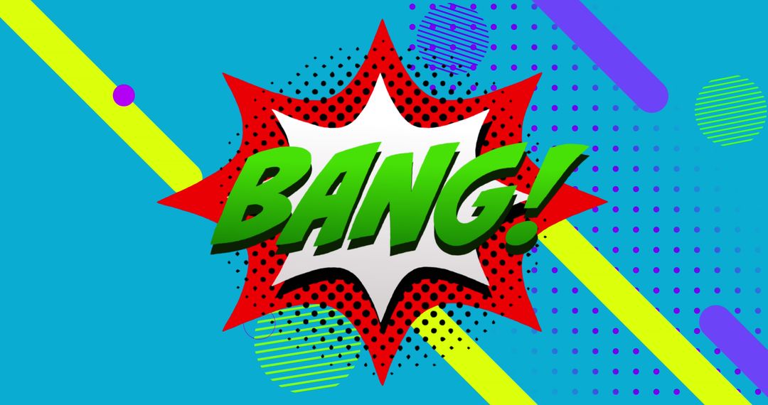 Bang Text in Retro Speech Bubble on Abstract Background
