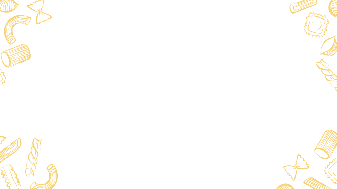 Vector Pasta Frame with Various Shapes on Transparent Background