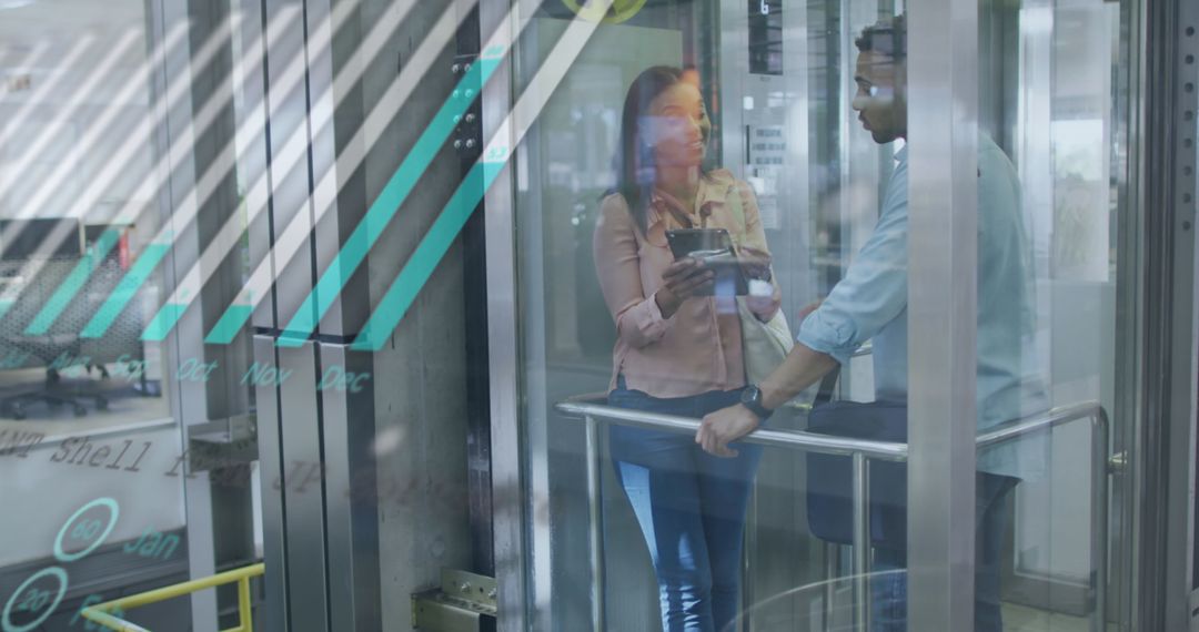 Business Colleagues Reviewing Financial Data in Modern Office