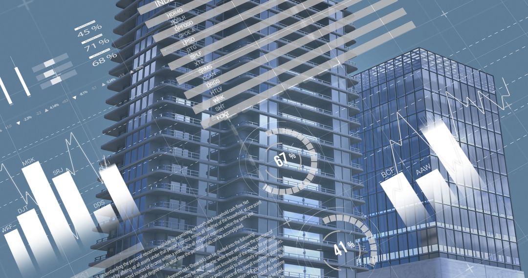 Smart Data Analysis Over Cityscape Skyline Visualization Concept