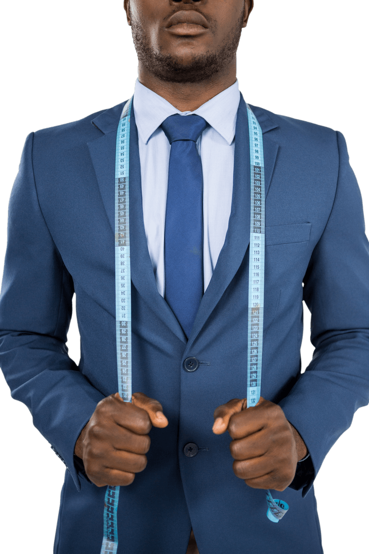 Transparent Businessman with Measuring Tape, Tailoring Concept