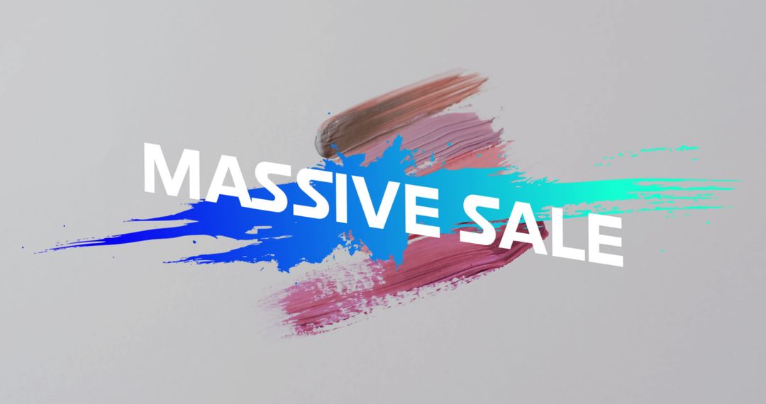 Massive Sale Overlay on Colorful Brush Strokes