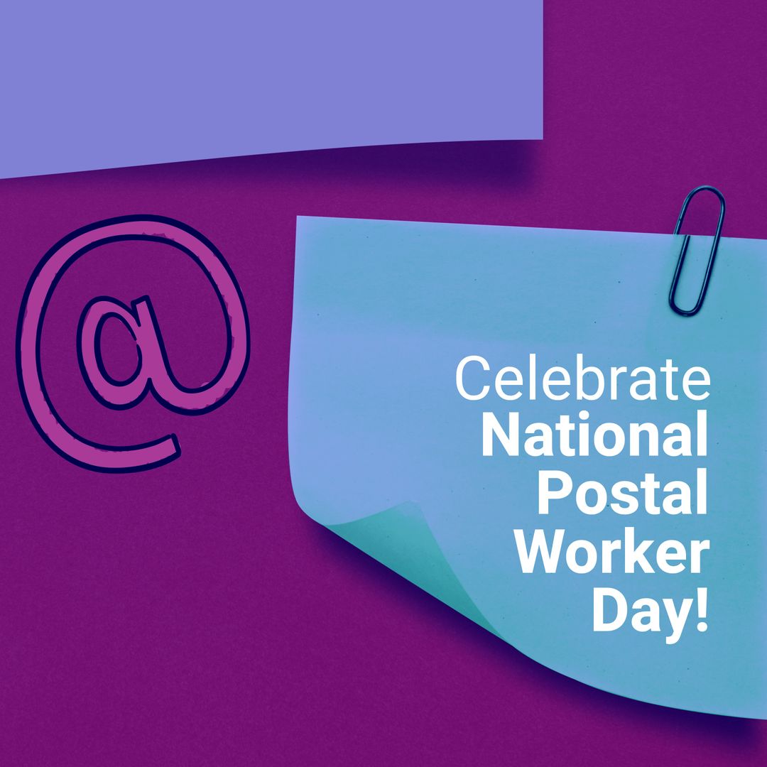 Celebrate National Postal Worker Day Blue Note Background