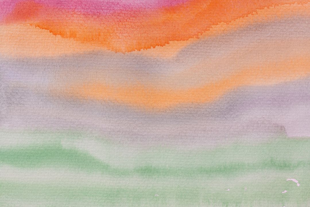 Abstract Watercolor Landscape with Sunset Colors - Free Images, Stock Photos and Pictures on Pikwizard.com