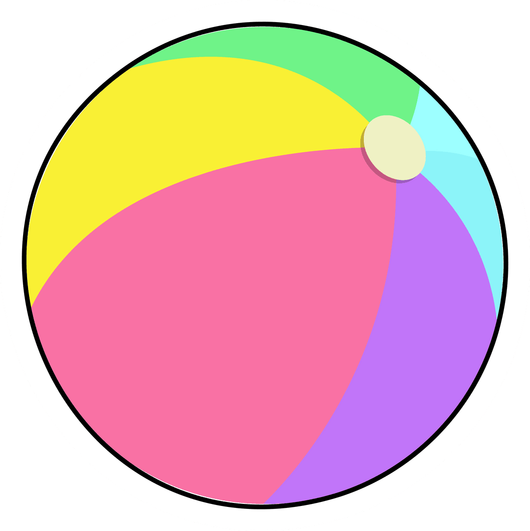 Flat Design Multicolored Beach Ball Transparent Background