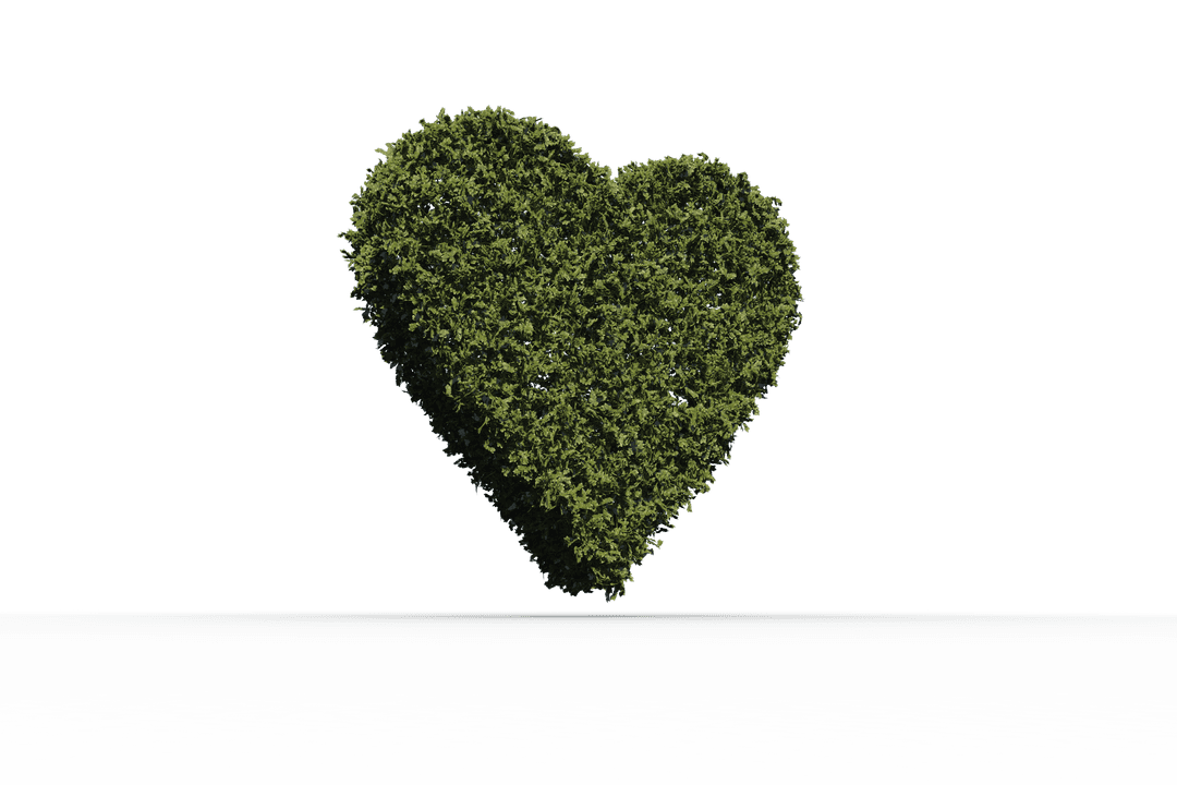 Heart Shaped Green Leaves Transparency for Designs