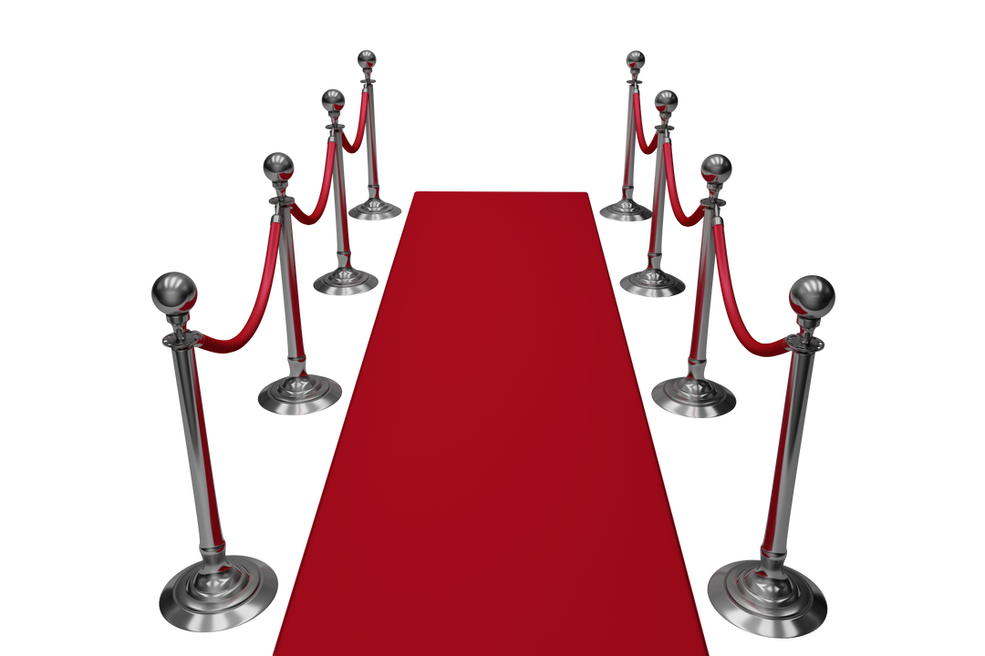 Transparent red carpet and silver rope barriers high angle view - Download Free Stock Images Pikwizard.com