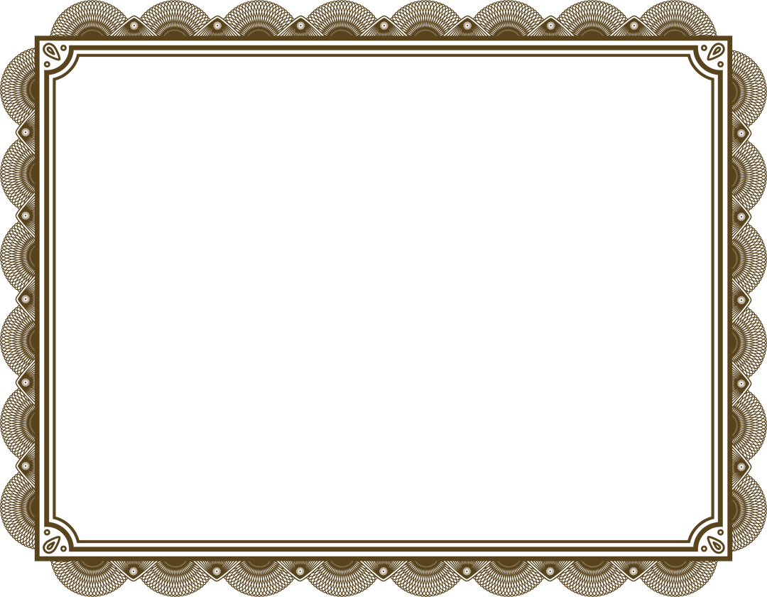 Elegant Brown Decorative Frame with Transparent Background