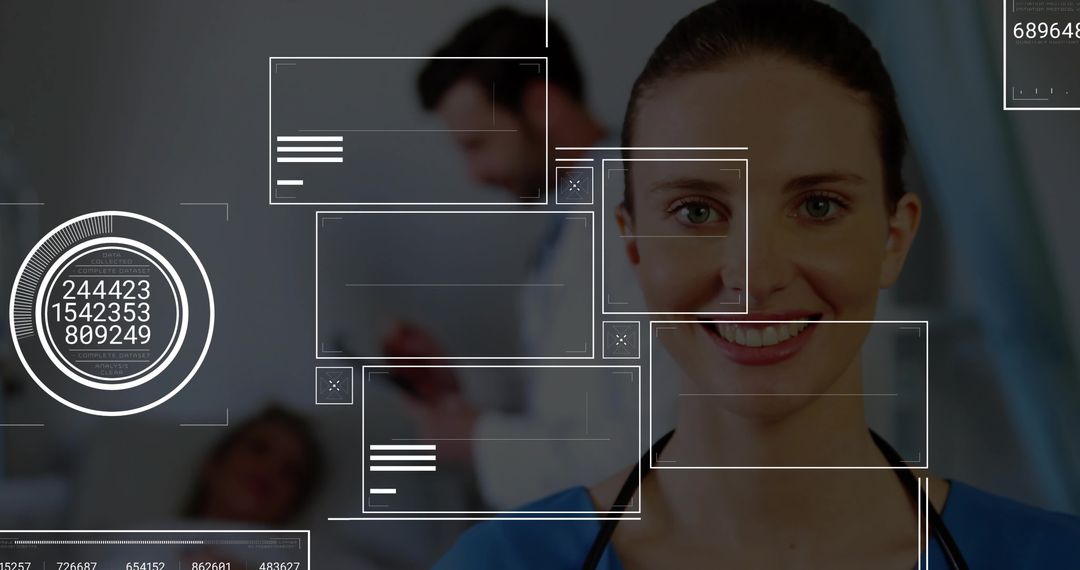 Smiling Nurse with Digital Interface in Exam Room