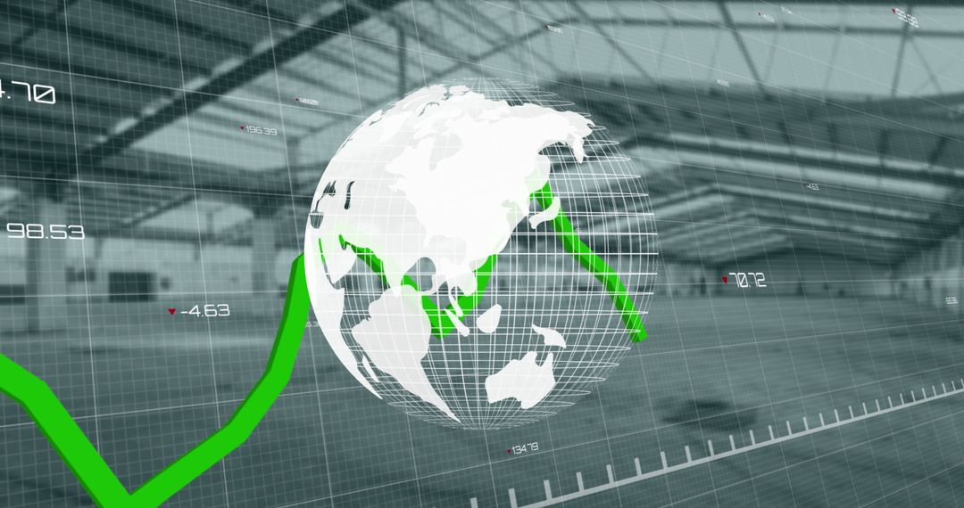 Global Finance Concept with Graphs over Empty Hall