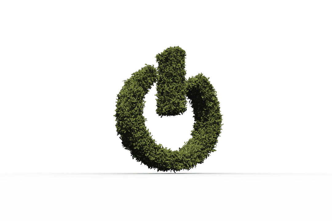 Green Grassed Power Button PNG on Transparent Background