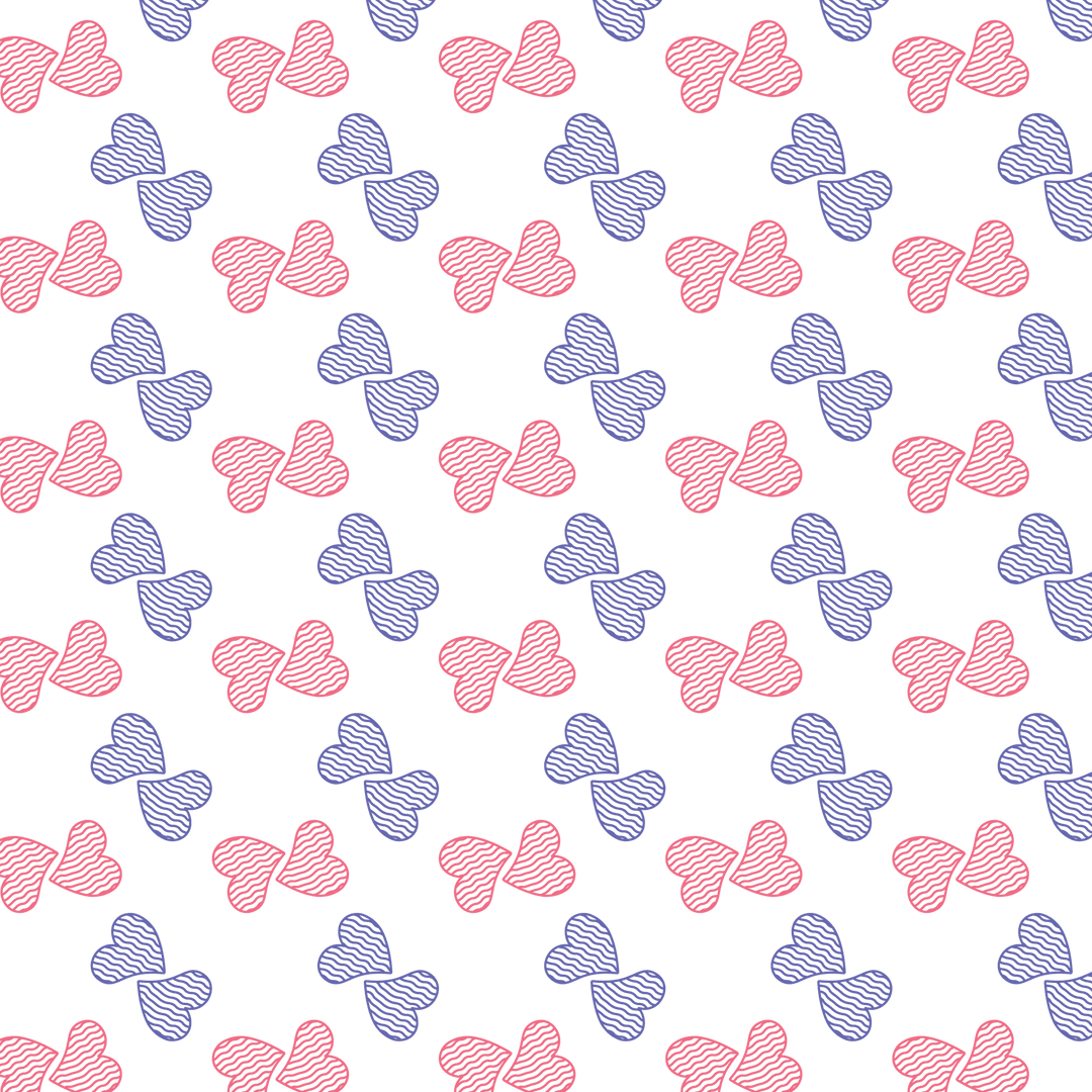 Vibrant Heart Pattern on Transparent Background for Valentines