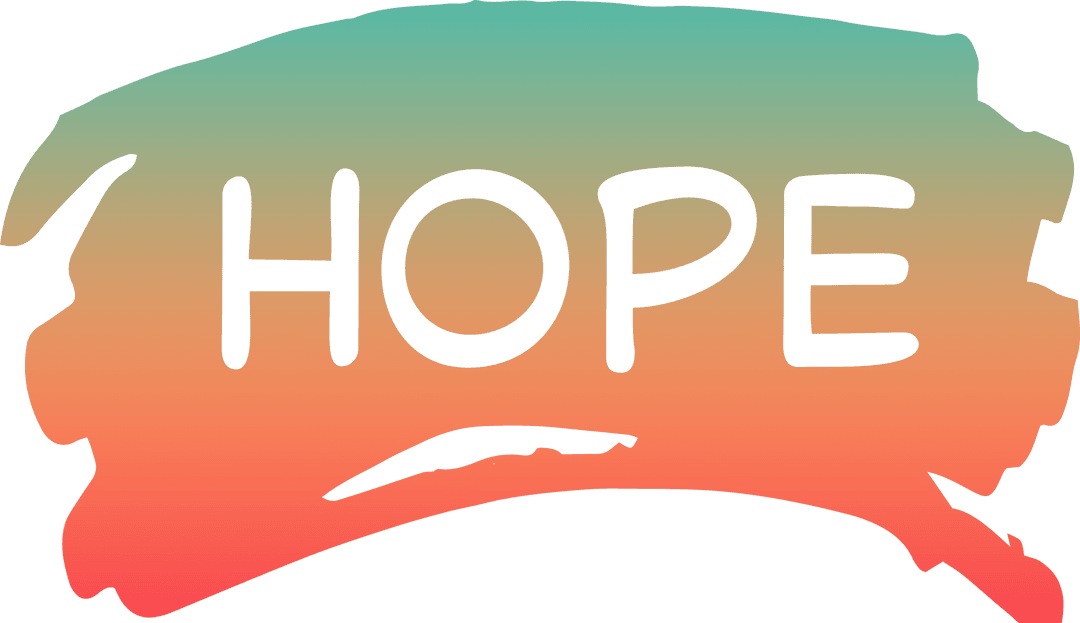 Inspirational Hope Text with Gradient Brush Stroke on Transparent Background