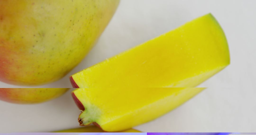 Fresh Mango and Sliced Mango on White Background - Free Images, Stock Photos and Pictures on Pikwizard.com