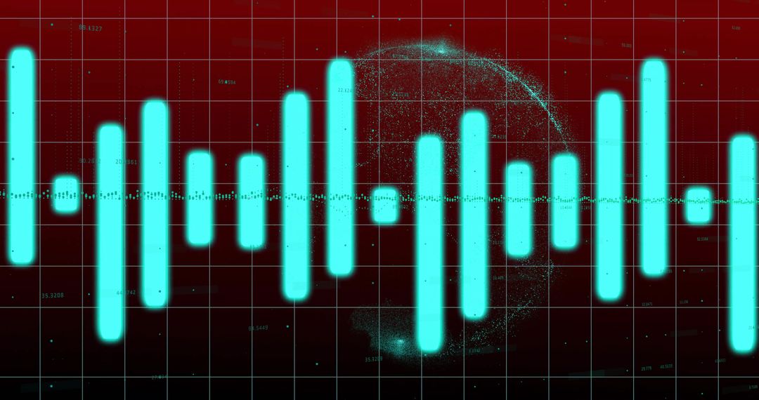 Futuristic Sound Wave Visualization in Digital Interface