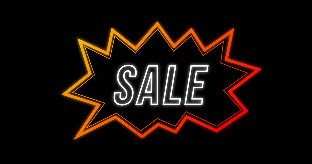 Neon Eighties Style Sale Sign on Black Background - Free Images, Stock Photos and Pictures on Pikwizard.com