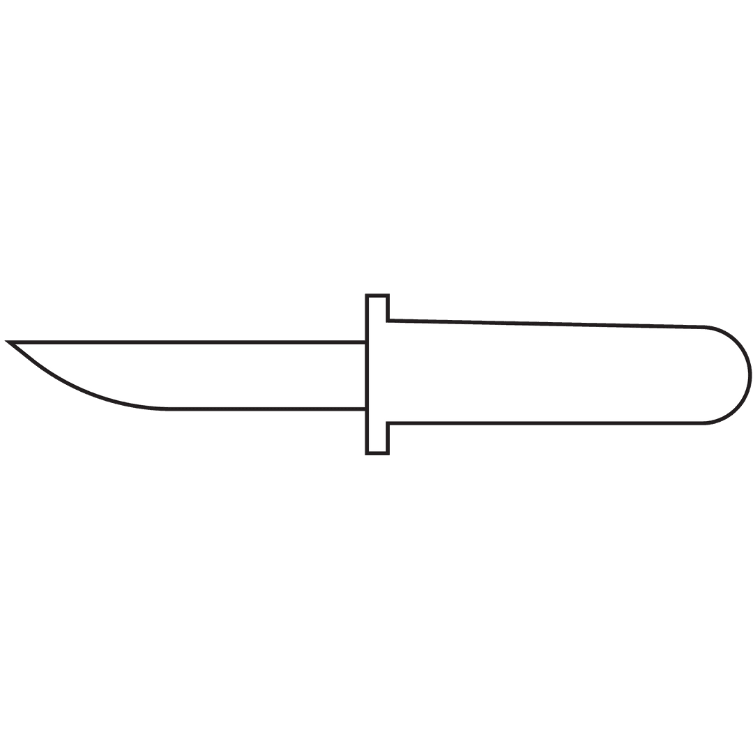 Minimalist Knife Symbol on Transparent Background