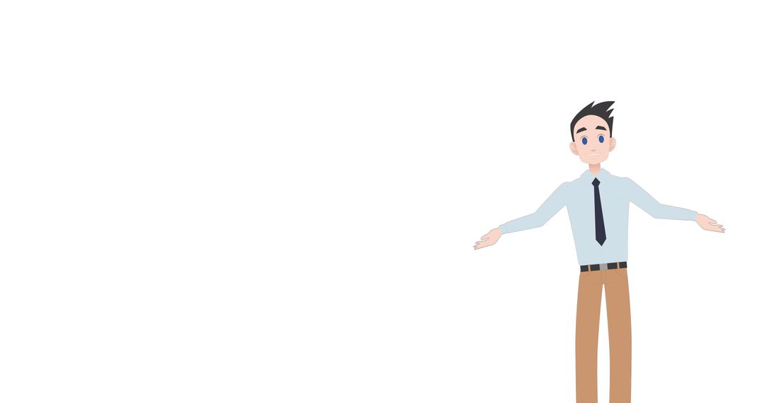 Businessman Pictogram with Open Gesture and Copy Space