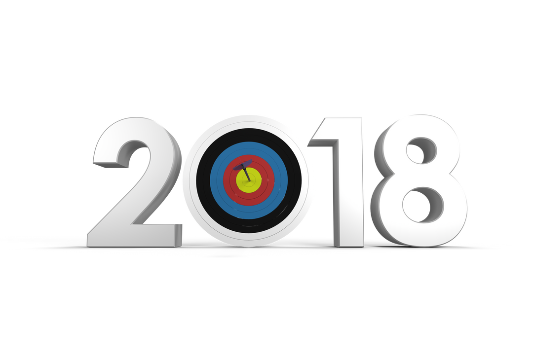 3D Transparent 2018 with Archery Bullseye Target - Download Free Stock Images Pikwizard.com