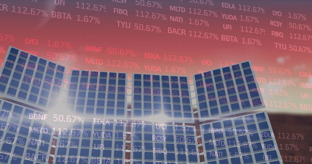 Digital Financial Data Over Futuristic Cityscape