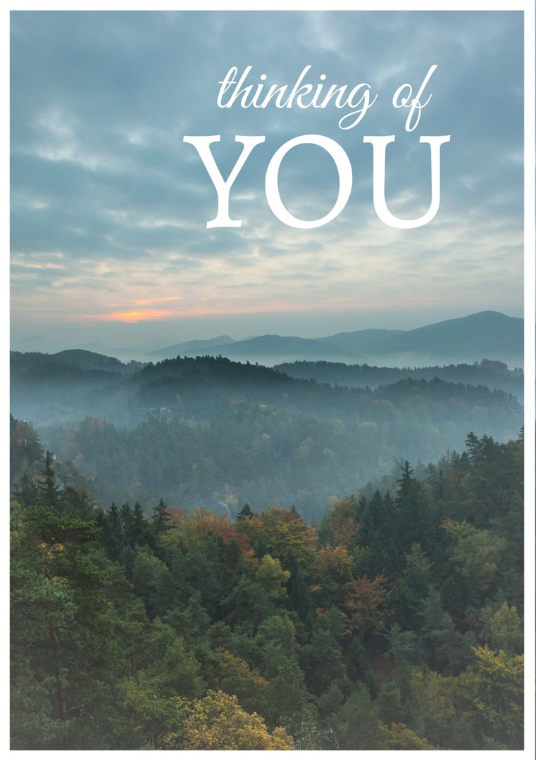 Serene Forest Landscape with Thinking of You Message