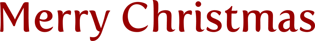 Transparent Merry Christmas Text on Transparent Background