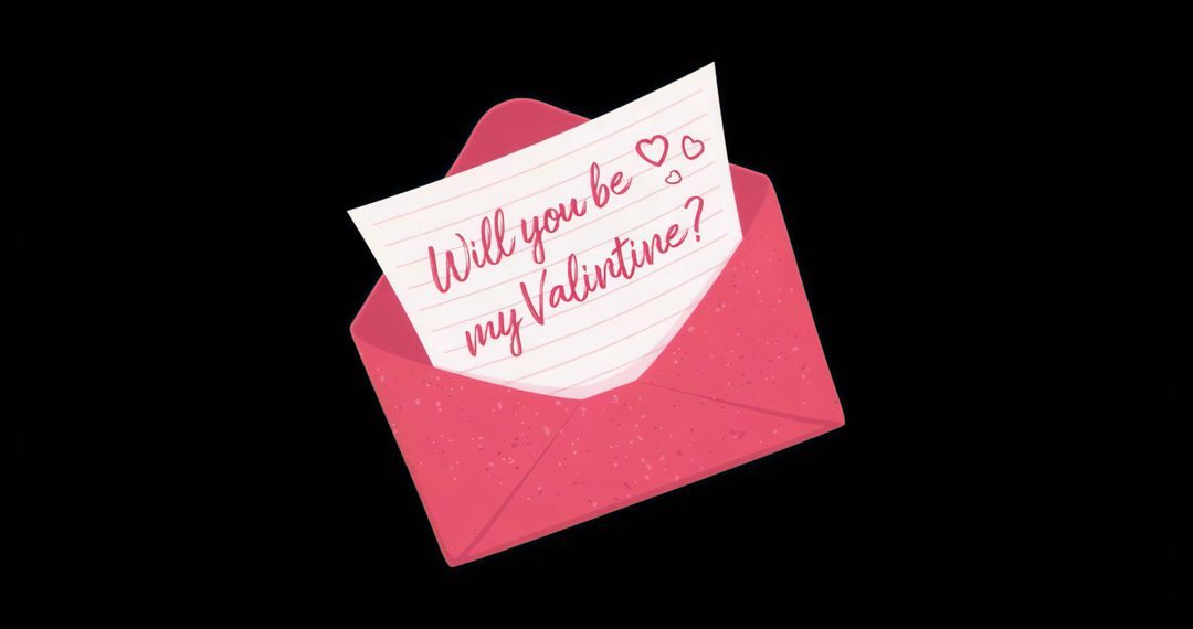 Glittery Pink Envelope with Romantic Valentine's Message