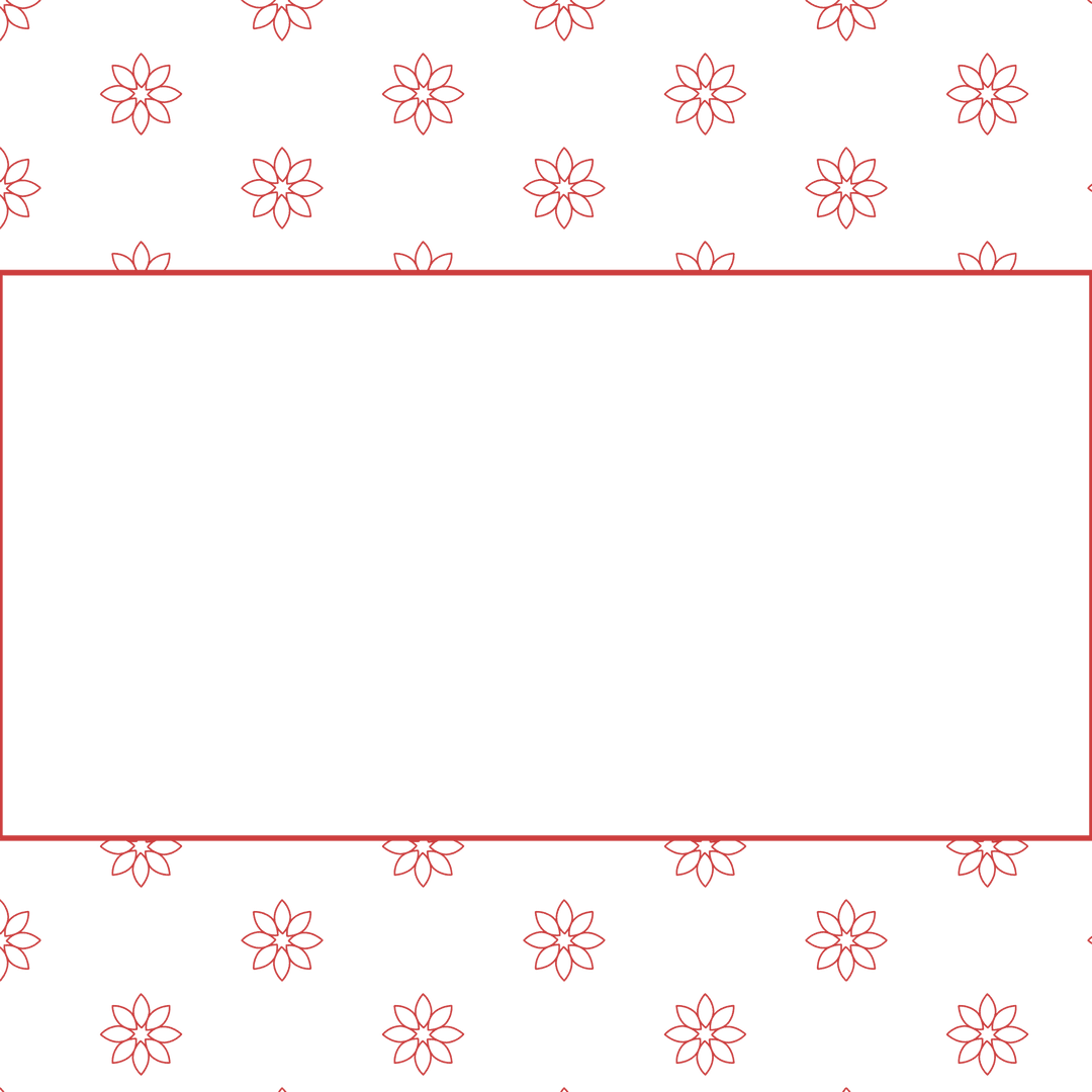 Red Transparent Rectangle Over Floral Pattern Design