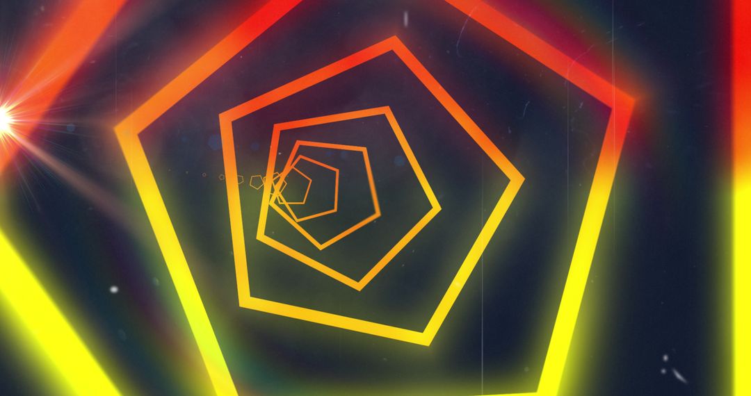 Neon Geometric Shapes with Vibrant Abstract Light Pattern