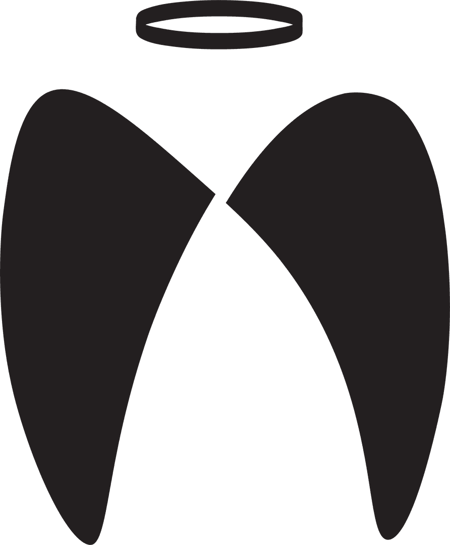 Transparent Halftone Wings with Halo Silhouette Design