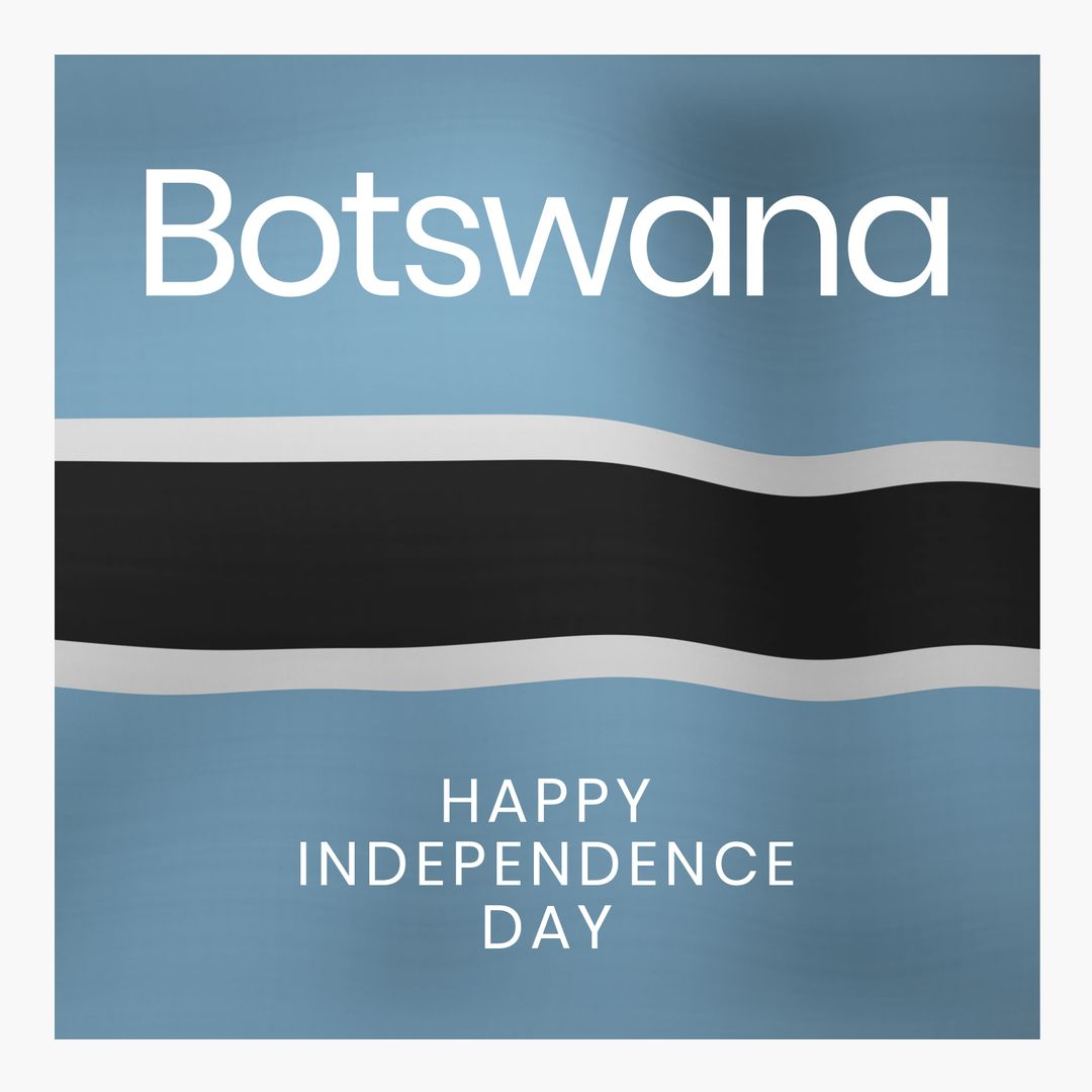 Botswana Flag with Independence Day Celebration Message