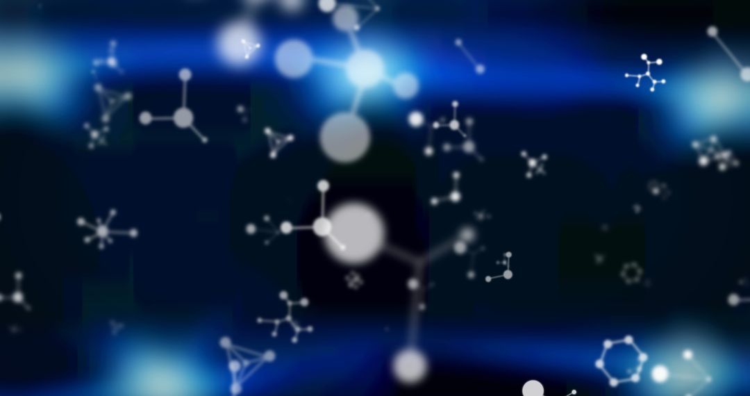 Abstract Molecules on Blue Background for Science Concept