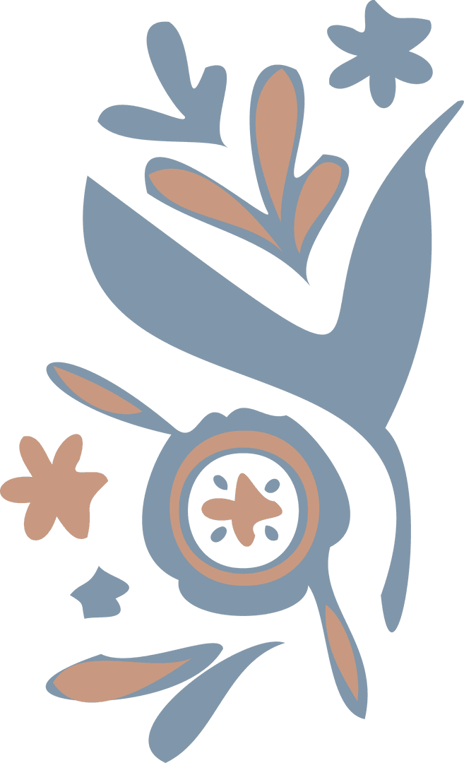 Flowing Botanical Motifs with Transparent Background