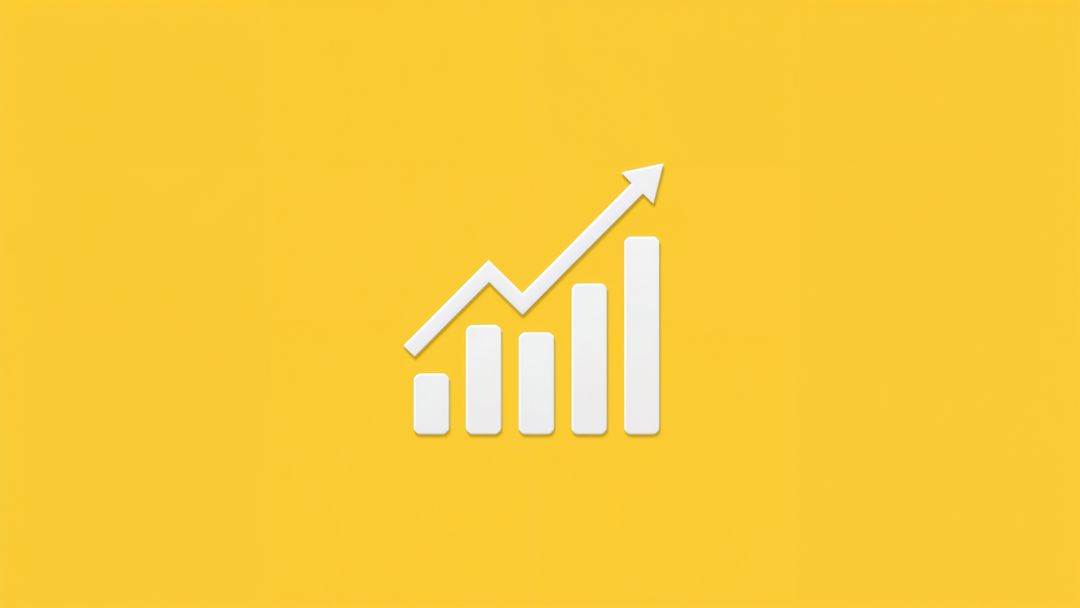 Ascending Bar Chart on Yellow Background Illustrating Growth or Success