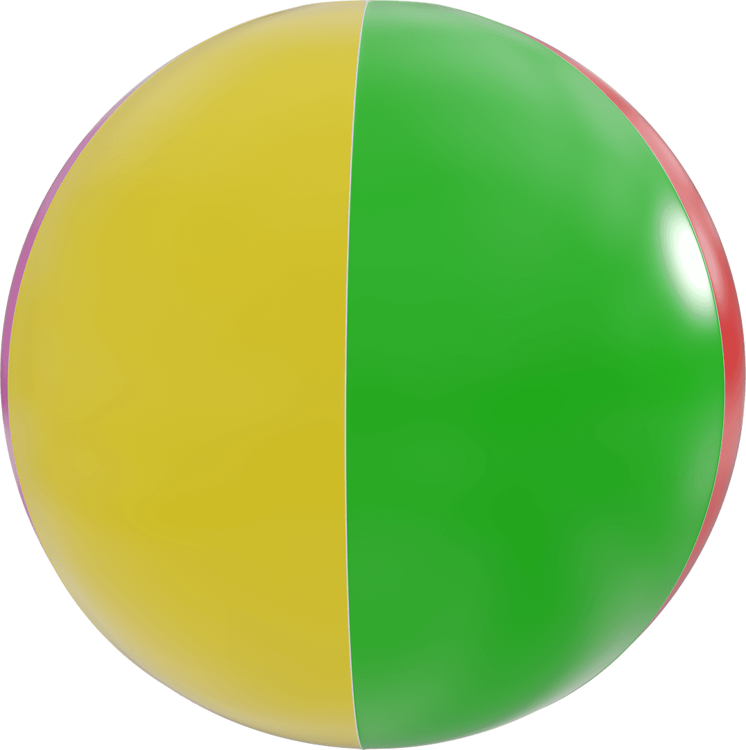 Colorful Beach Ball Isolated on Transparent Background for Summer Fun