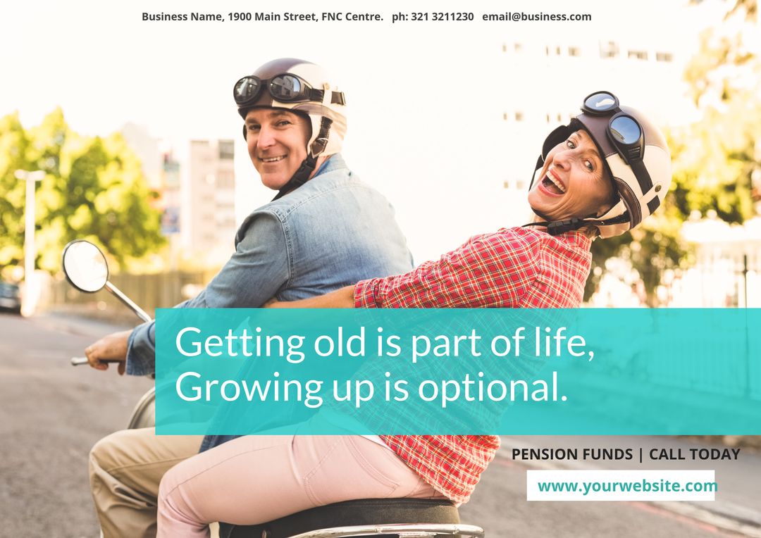 Joyful Seniors Riding Scooter Enjoying Retirement Adventures