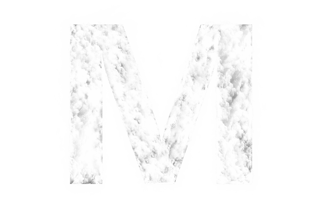 Cloudy Letter M on Transparent Background for Creative Design