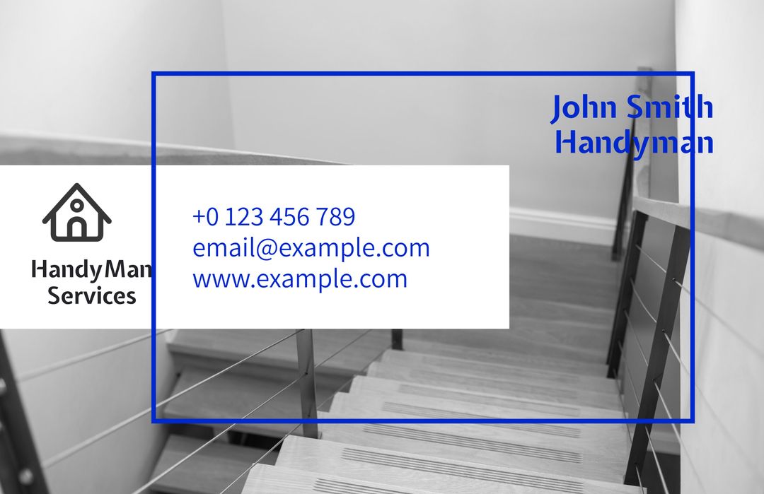 Modern Handyman Business Card Design With Contact Information - Download Free Stock Templates Pikwizard.com