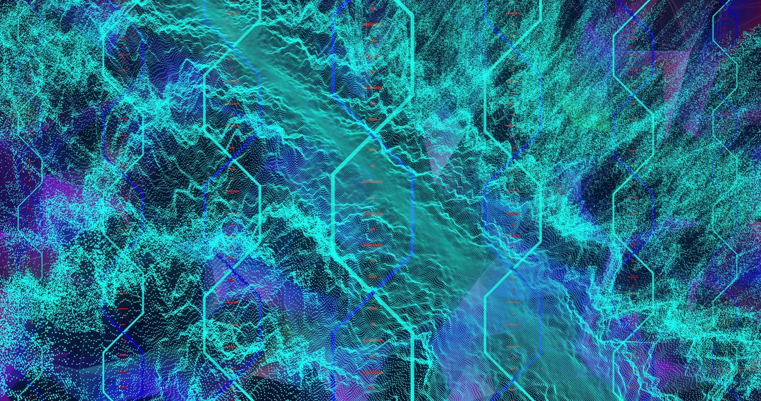 Abstract Tech DNA Structure in Futuristic Blue