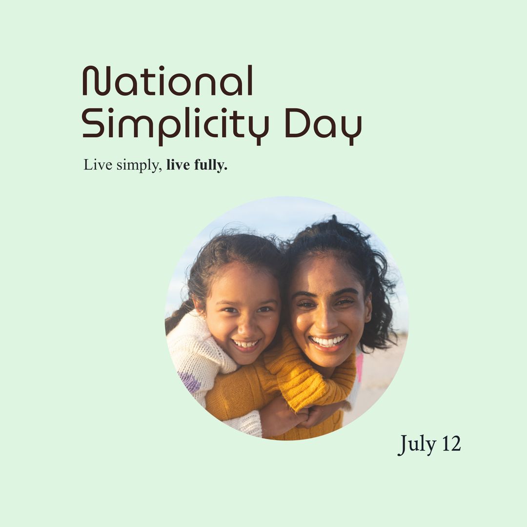Smiling Mother and Daughter Celebrate National Simplicity Day