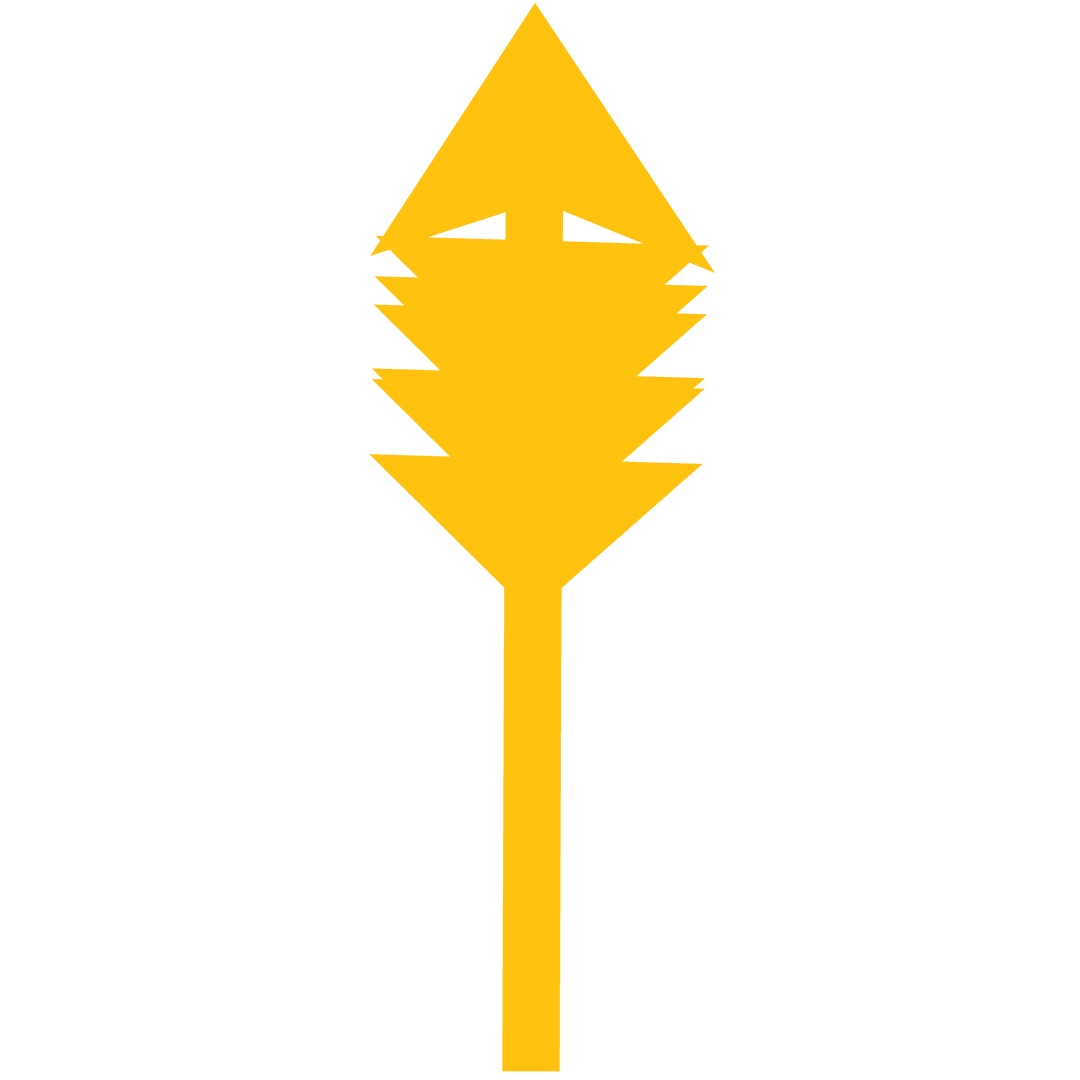 Transparent Yellow Arrowhead on Clean Background