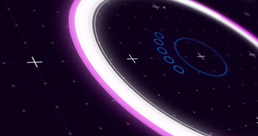 Futuristic Glowing Interface with Neon Circles
