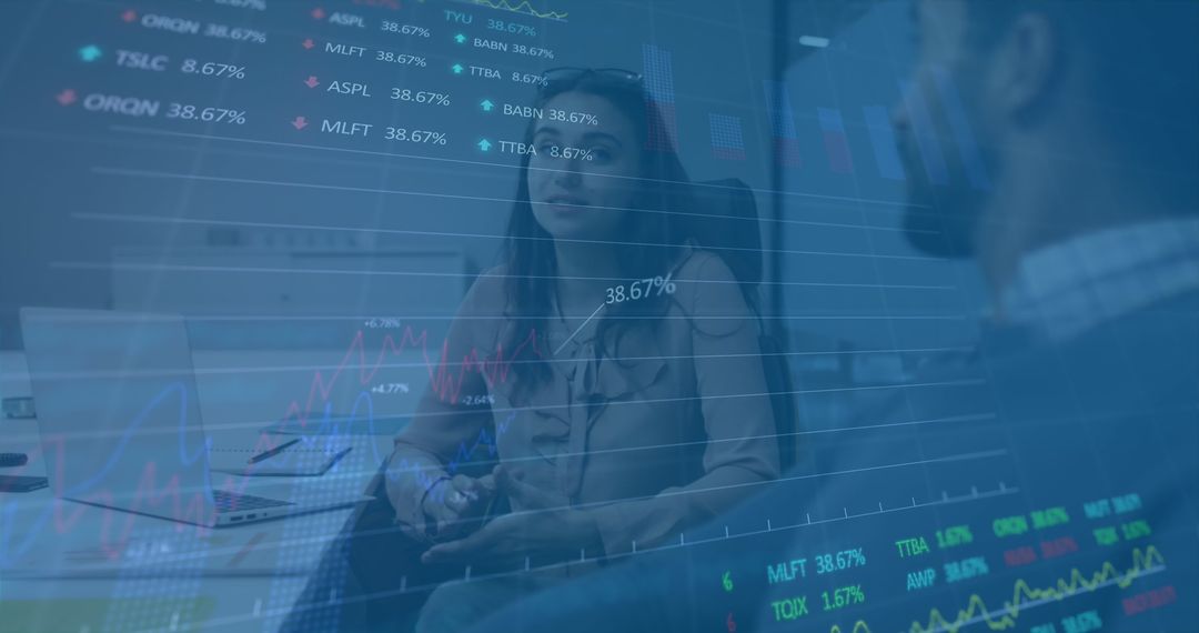 Business Professionals Analyzing Stock Market Trends and Data