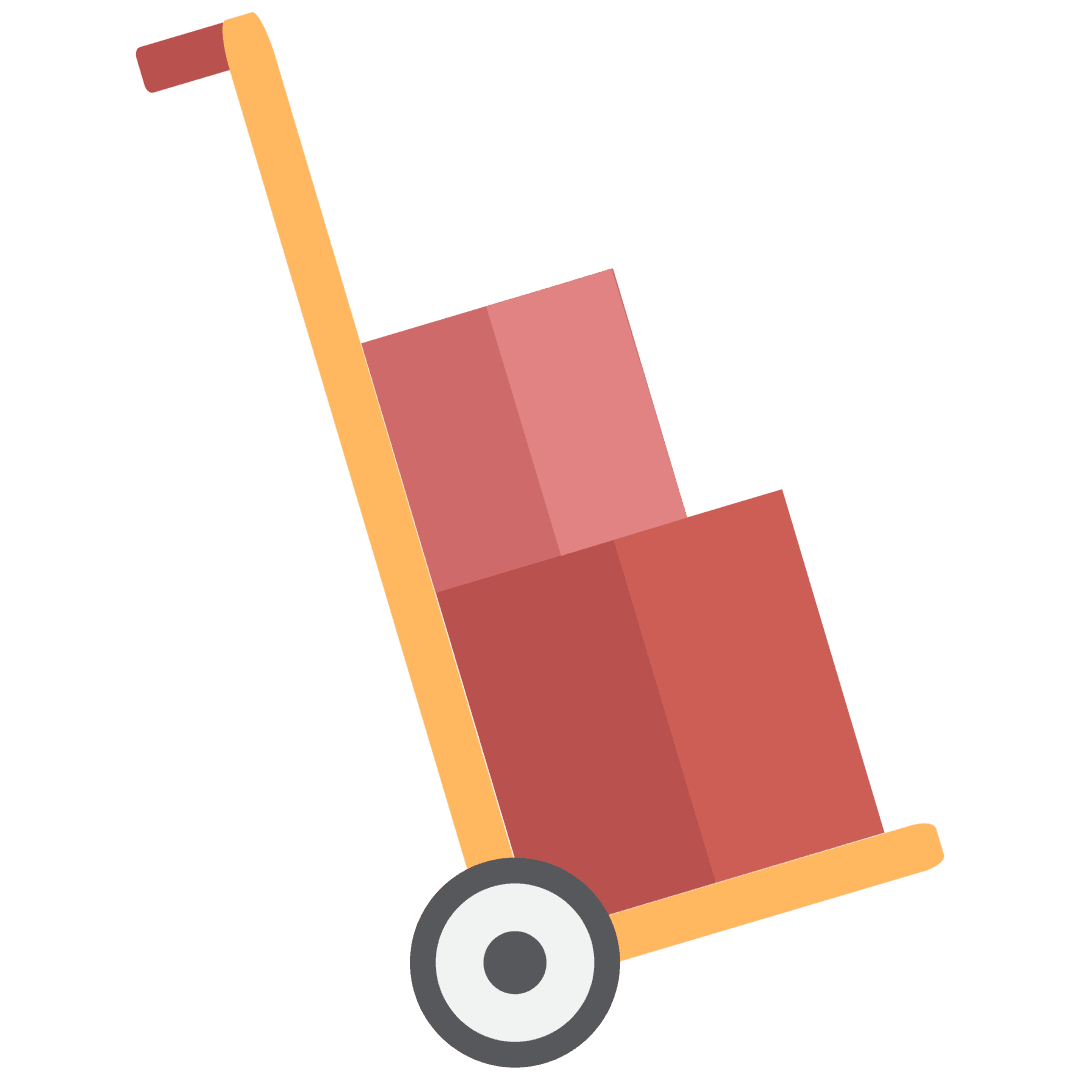 Transparent Background Trolley Cart With Boxes Icon Illustration