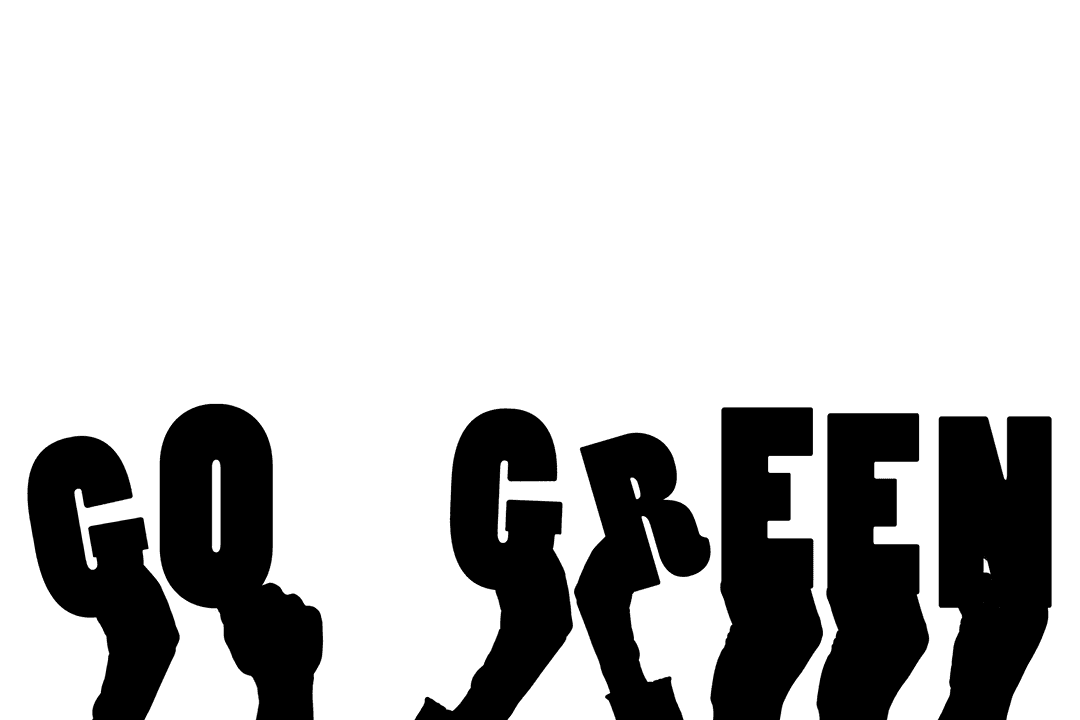 Hands Holding Go Green Text on Transparent Background