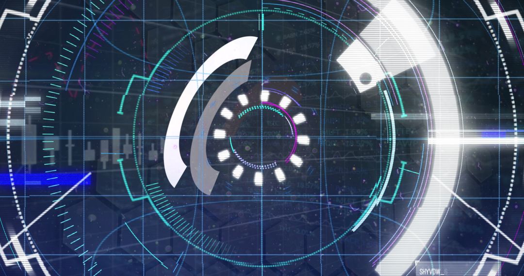 Futuristic Digital Interface with Glitch Effects