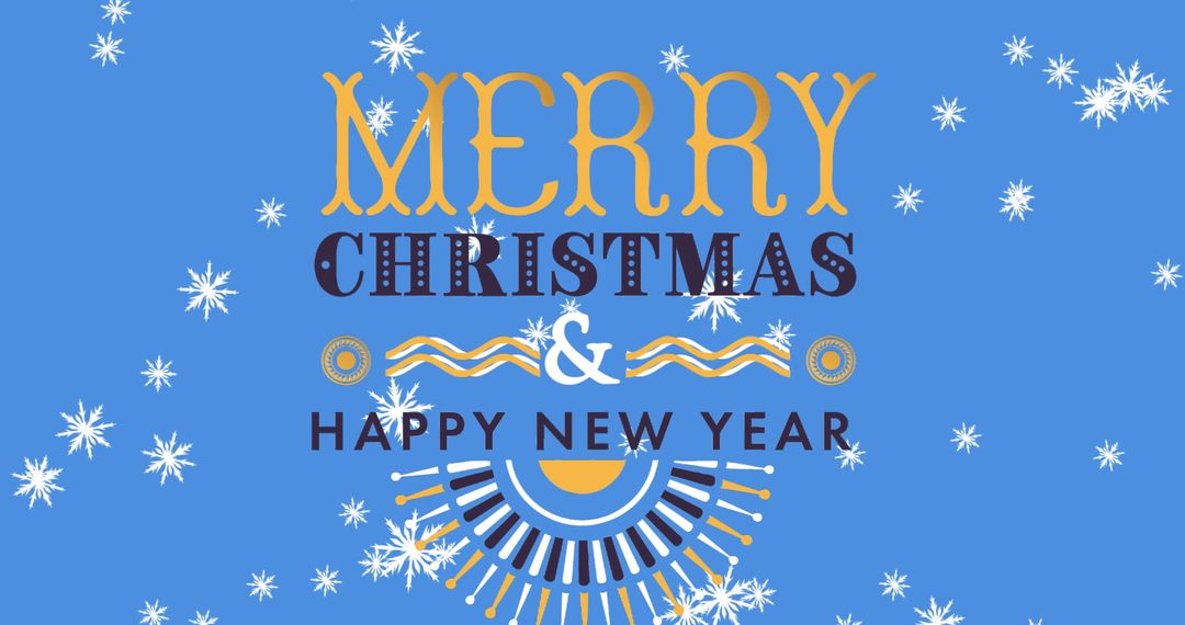 Vibrant Merry Christmas and Happy New Year Greeting Card